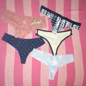 Sexy 100% cotton thongs NWT ALL FROM VS